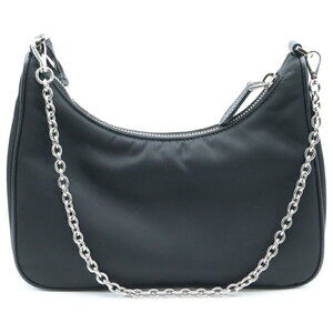 Prada Nylon Handbag Re Bag Edition Black Shoulder